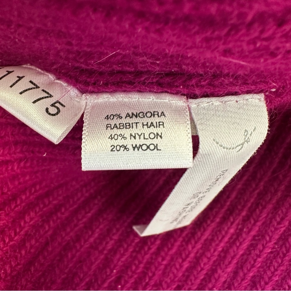 Ann Taylor Angora Wool Blend Magenta V-Neck Wrap Sweater - Picture 4 of 7
